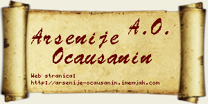 Arsenije Očaušanin vizit kartica